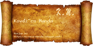 Kovács Manda névjegykártya