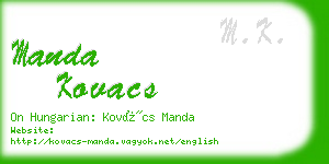 manda kovacs business card